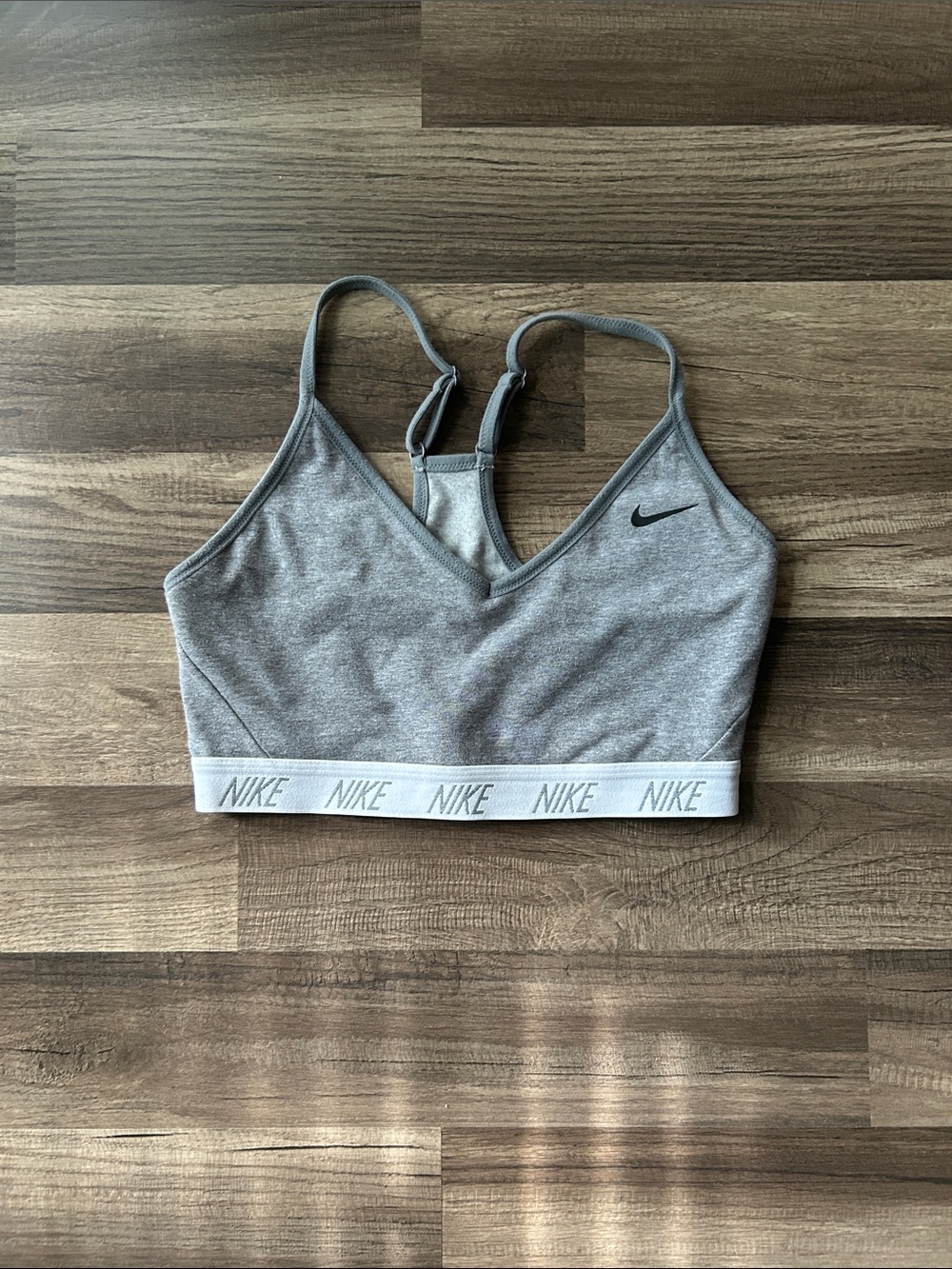 Nike Gray Heather Racerback Sports Bra